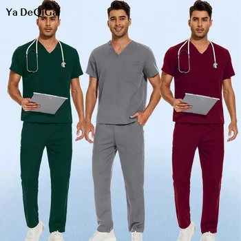 T-shirt Et Pantalon-à-Manches Courtes Pour Homme, Uniforme D ' infirmière, Salopette De Dentiste, Ensemble De Travail Pour Salon
