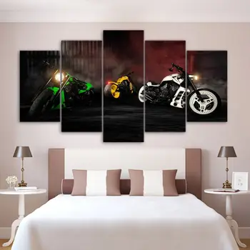 8 Стилове на 5шт Снимки Мотоциклетист-Състезател Плакат Стенен Арт Декор Платно HD Печатни Картини с маслени Бои, За Домашен интериор Дневна