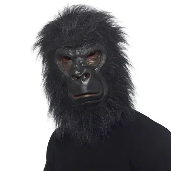 Cosplay Горила Латексова Маска За цялата глава на Маймуна, Маймуната Шимпанзе Маска на главата Хелоуин Подпори за партита на Ужасите Маска животно Забавно Карнавальная Маска
