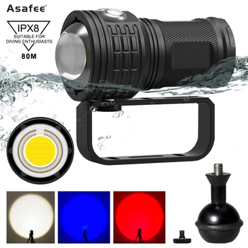 Asafee DRC01 Професионален светлина за подводна фотография 10000LM 50W COB Лампа с топки Фенерче IPX8 Водоустойчив за гмуркане