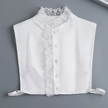 Дамски Нова в памучна риза с подвижна яка, вратовръзка с изкуствен яка, Есенен пуловер, Блуза с накладным яка и ревери, топ