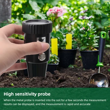 Влага на почвата PH тестер Метален сензор и Без батерии Ръчен Влагомер 2 В 1 Инструмент за анализ на киселинност и влажност на почвата, на растенията
