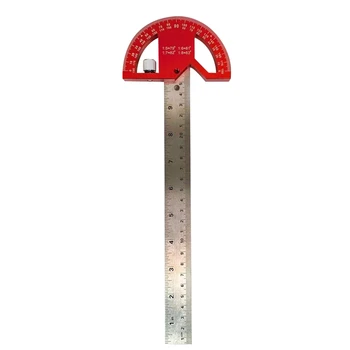 Транспортир от алуминиева сплав, угломер, алуминиева ъглова линия-транспортир за дърводелски инструмент за измерване на ъгъла с 0-180 градуса