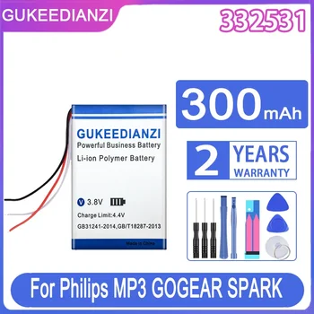 Преносимото Батерия GUKEEDIANZI 332531 300mAh За Philips GOGEAR MP3 SPARK 2GB 4GB Digital Batteries
