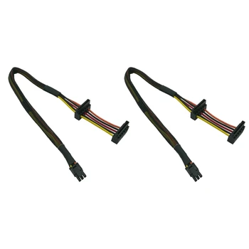 Захранващ кабел 2X HDD SATA правоъгълен SATA 15-пинов адаптер X2 към Mini 6-пинов адаптер ATX за Dell Inspiron 3653 серия 3650
