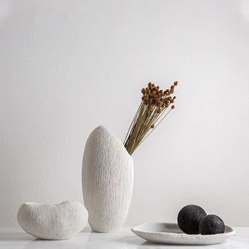 Креативна Ваза за цветя от смола, Тава с коралови текстура, Нестандартни изделия от черно-бяла смола, мебели за модерен дом