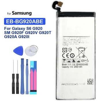 EB-BG920ABE EB-BG920ABA Батерия за Samsung Galaxy S6 G9200 G9208 G9209 G920F G920 G920V/T/F/A/I 2550 ма Телефон Batteria