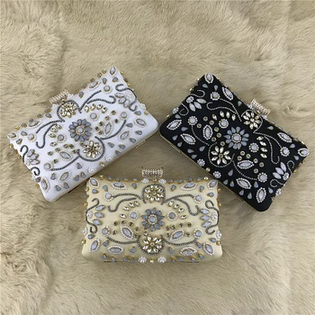 BaoYaFang, луксозни дамски чанти от черен кристал, вечерни чанти за купоните, жените сватбената чанта за булката, чанти през рамо с веригата, дневни клатчи