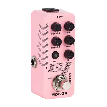 Петлевая педала Mooer D7, гитарная педал, музикални инструменти, цифров процесор, 6 адаптивни реакции забавяне, светодиодна индикация