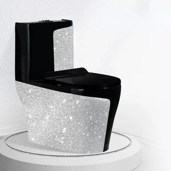 Черно Домакински тоалетна чиния с керамично сифон, цветен Творчески персонализирани тоалетна чиния