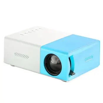 Малък проектор HD проектори за улицата, безжичен 1080P видео проектор за домашно кино, кино, син и бял цвят