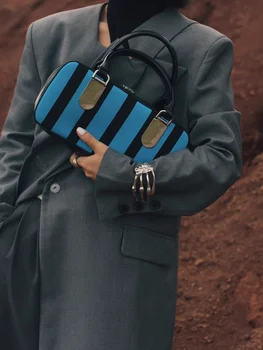 Модни проста чанта-кутия от естествена кожа, дамски чанти-тоут, елегантна женствена чанта през рамо, чанта през рамо от естествена кожа