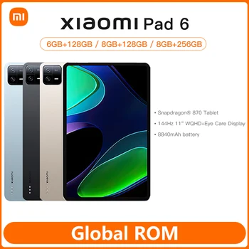 Глобалната вградена памет Xiaomi Pad 6 Snapdragon® 870 Tablet 33 W Бързо Зареждане на 13-Мегапикселова Камера 8840 ма 144 Hz 11 