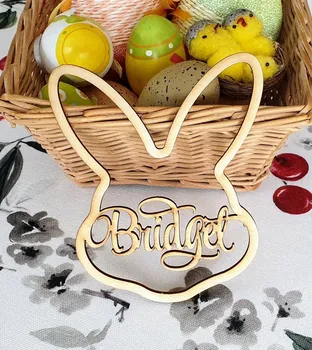 Персонални Етикет за Великден кошница Етикет за заек Името на Великден кошница Чар на Великден Великденски Декор Настройки на Поръчка Великденски Подаръци