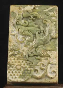 Висулка от натурален нефрит ръчно изработени със статуя на дракон