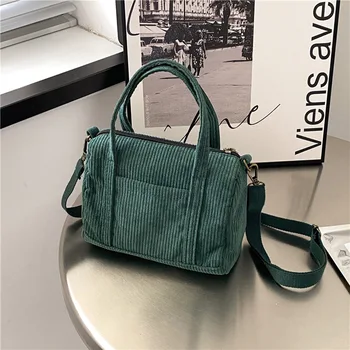 Малка вельветовая чанта-тоут, дизайнерска чанта-купувач с цип, сладко чанта през рамо, портмонета и за жени, пътна чанта-месинджър