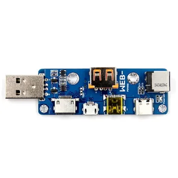 Многопортовая многофункционална платка USB адаптер WEB-POW002 microUSB TYPE-C DC PD