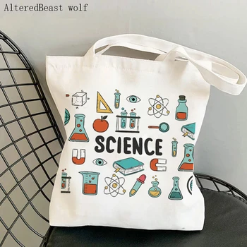 Холщовые чанти за жени, страхотна научна чанта за пазаруване в стил харадзюку, холщовая чанта за учители, дамски чанти-тоут, дамска чанта на рамото за момичета