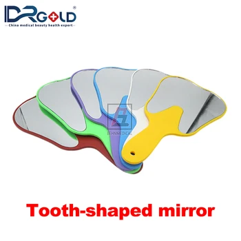 Стоматологично огледало с пластмасова дръжка във формата на зъб, за разглеждане, Инструменти за зъболекар за грижа за устната кухина