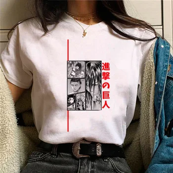 aot Константин Attack on Титан Shingeki no Kyojin тениски дамски летни с комиксами harajuku тениска за момичета графичен y2k градинска облекло