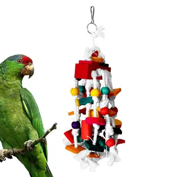 Играчки за дъвчене птици, цветни блокове за събиране на храна и висящи дървени дъвчащи блокове, аксесоари за птичи клетки, аксесоари за ухапване от птици, играчки за папагали, какаду