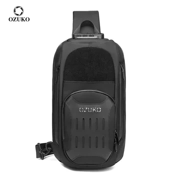 OZUKO 2023 Нова мъжка чанта през рамо с USB зареждане, богат на функции нагрудная чанта, дамски чанти през рамо, водоустойчив мъжки нагрудная чанта за кратки пътувания