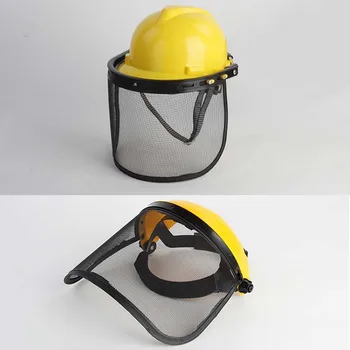 Защитна маска за косачки Каска от стоманена телена мрежа Предпазна каска за косачки Използване в градината за косачки Защита на горите